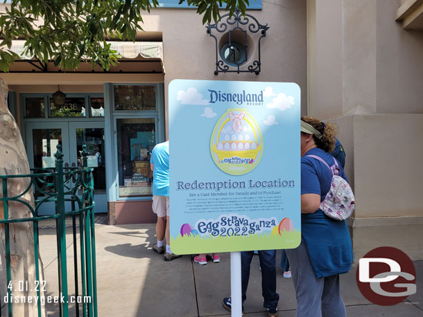 An egg redemption location on Buena Vista Street.