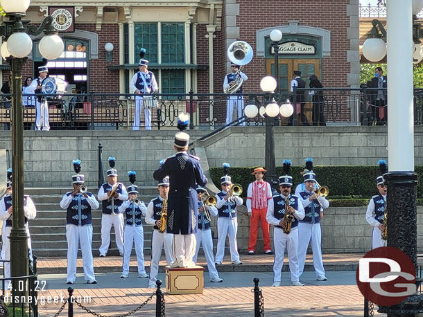 Time for the nightly Flag Retreat in Town Square