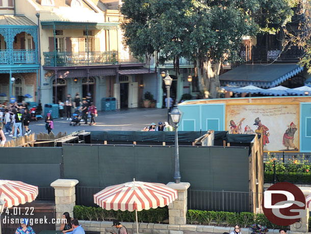 Renovation work going on with the Fantasmic tower.