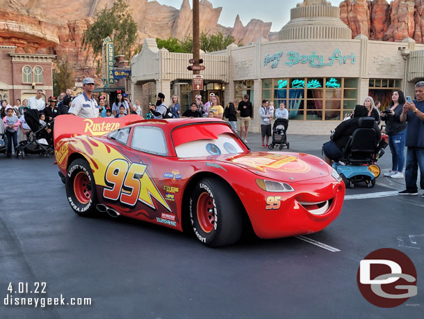 Lightning McQueen turning onto Route 66