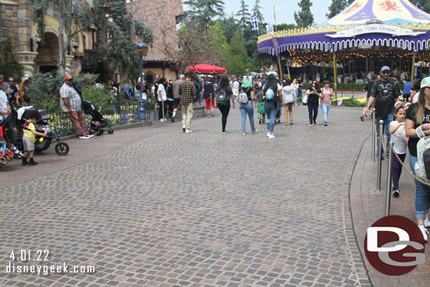 1:12pm - Entering Fantasyland during an uncrowded moment.