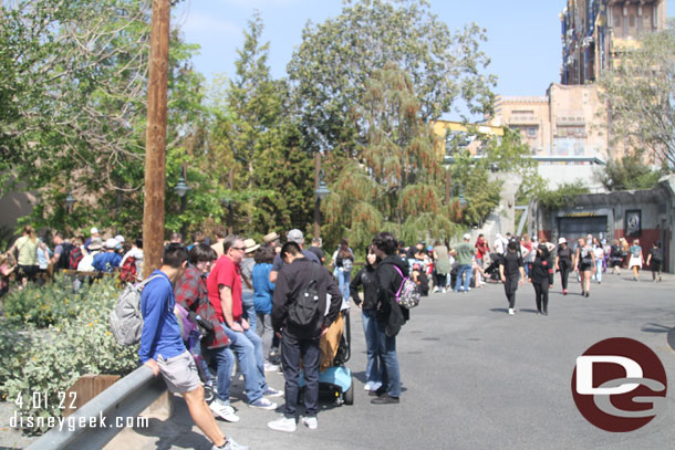 The line for the 2:30 Dr. Strange show stretched into Cars Land.