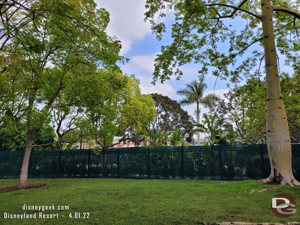 Moving on and looking toward the Downtown Disney demolition project. The buildings are gone and nothing is visible from ground level at the Disneyland Hotel.