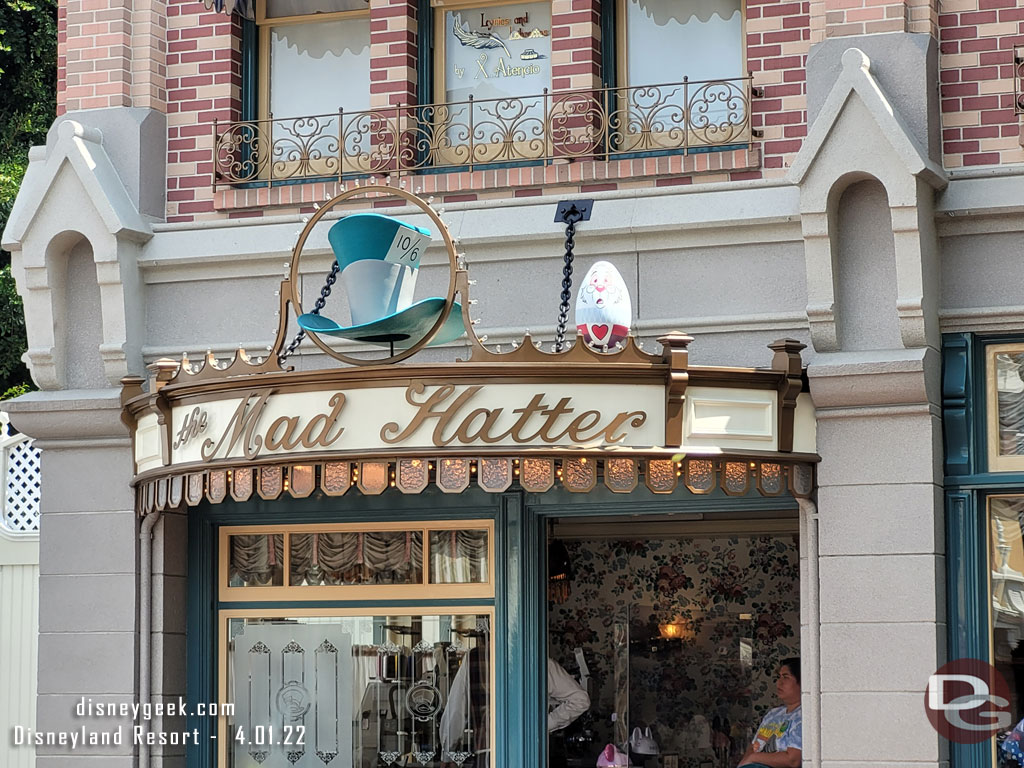 The Disneyland Eggstravganza eggs will be intermixed as I walk the park..  first up the White Rabbit at the Mad Hatter store.