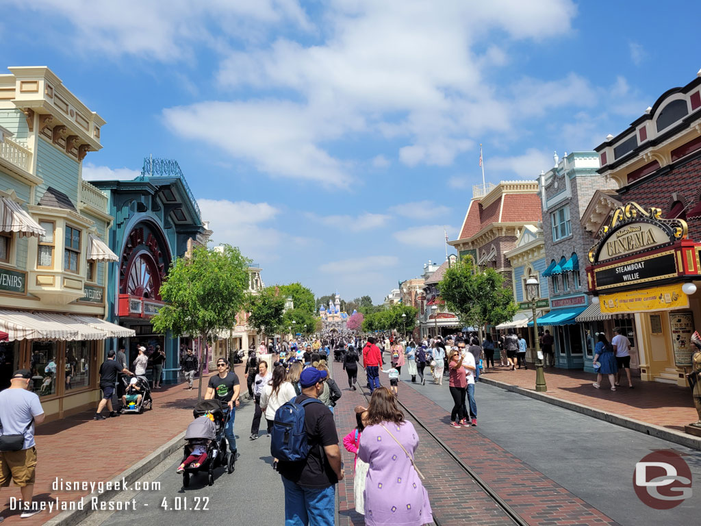 Main Street USA at 12:36pm, a little under an hour since exiting the freeway to park..