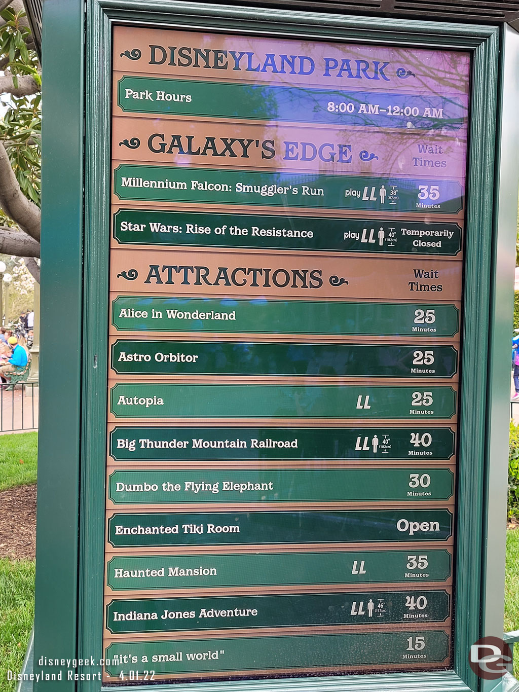 12:44pm - Disneyland waits