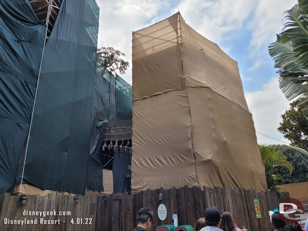 No real signs of progress on the tree house renovation work.