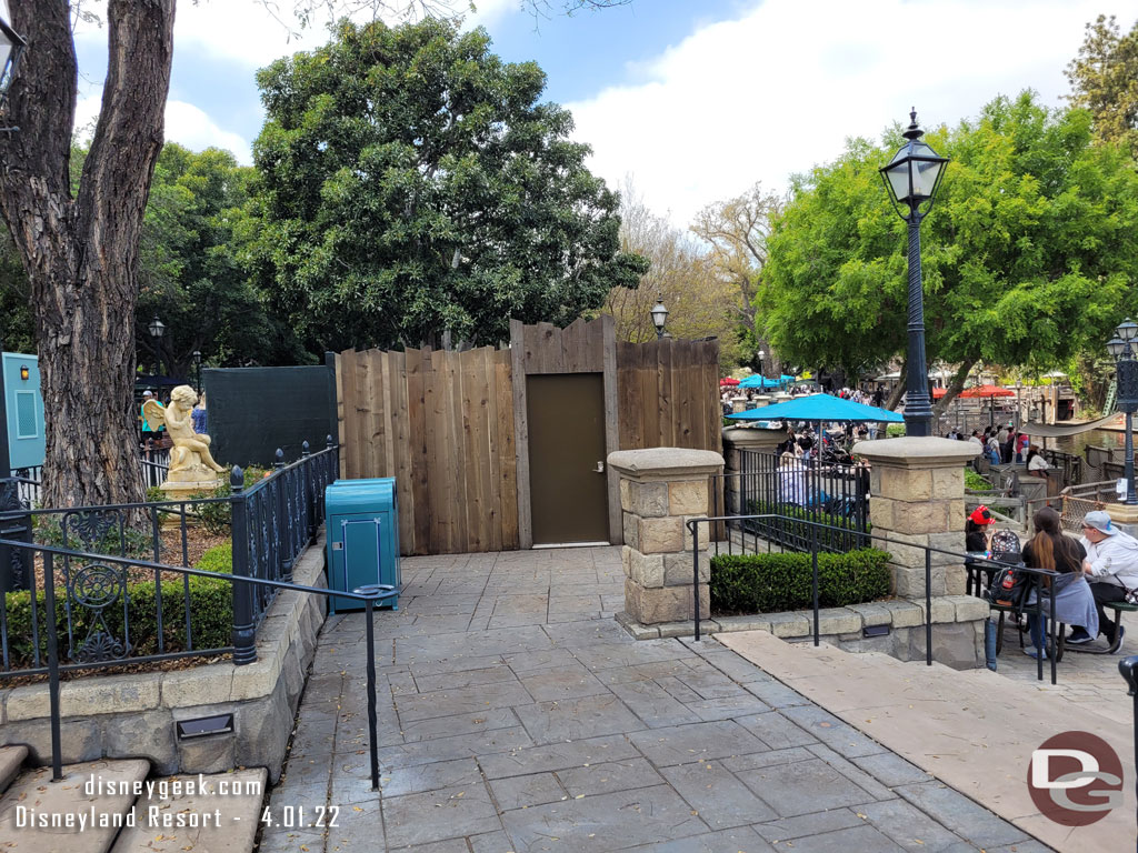 Walls around the area for the far Fantasmic light tower.