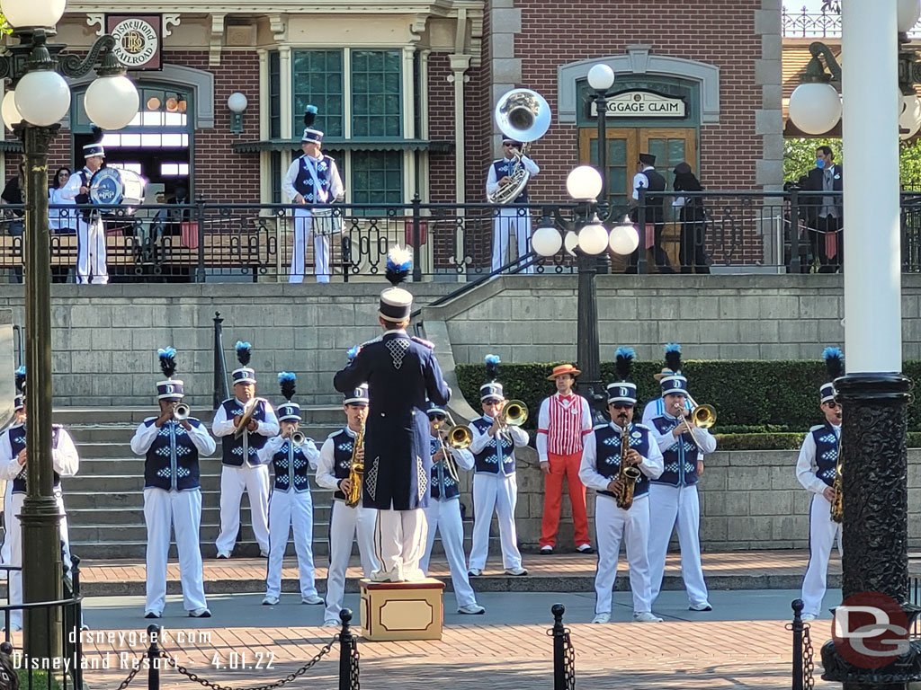 Time for the nightly Flag Retreat in Town Square
