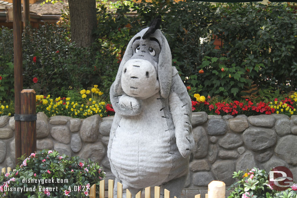 Eeyore greeting guests in Critter Country.