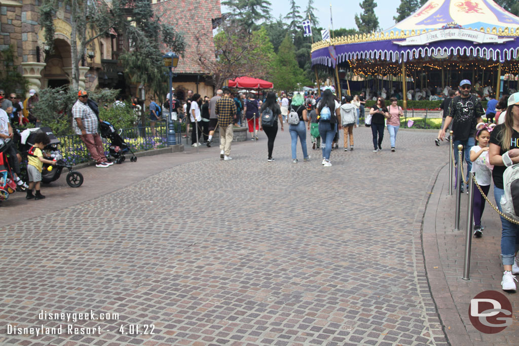 1:12pm - Entering Fantasyland during an uncrowded moment.