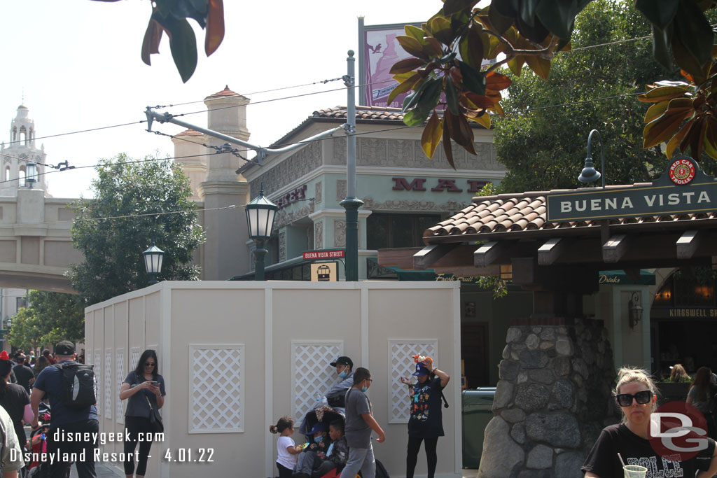 Next stop Disney California Adventure.  Some walls up on Buena Vista Street.