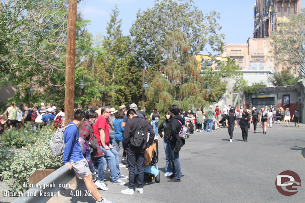The line for the 2:30 Dr. Strange show stretched into Cars Land.