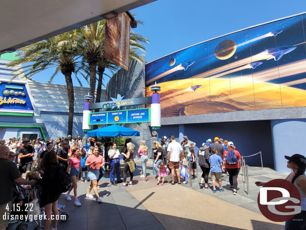 Buzz Lightyear's Lightning Lane was using an extended queue too.