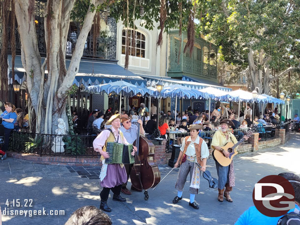 The Bootstrappers performing in New Orleans Square