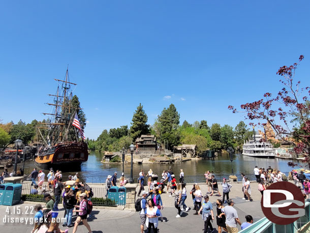 The Sailing Ship Columbia heading up river.