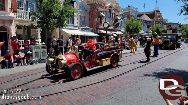 Mickey Mouse in the fire truck