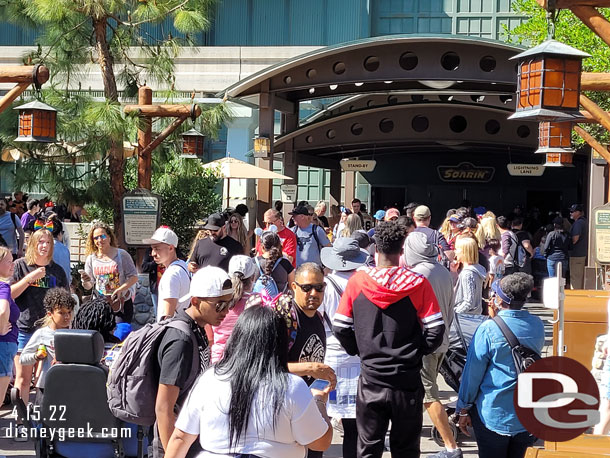 Soarin' Lightning Lane reached out to the main walkway.