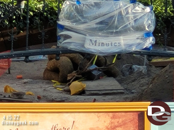 Looking into the Pirates courtyard.  The pavement is all gone.