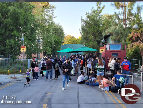 Thought about Soarin (since I have not seen the Soarin' Over California film since its return) but the posted wait was over an hour, the extended queue in use and Lightning Lane backed up to Smokejumpers so I opted to keep walking.