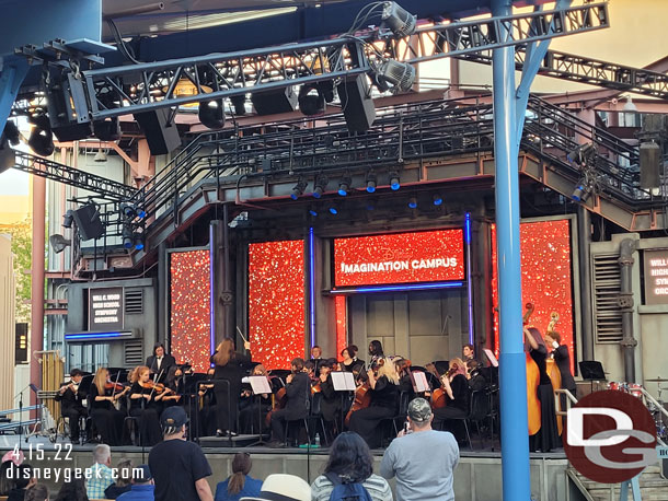 Will C. Wood High School Symphony Orchestra performing on the stage as I walked by.