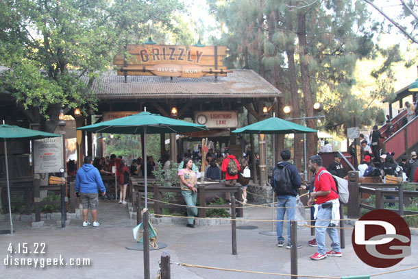 No backup for Grizzly River Run LL at the moment (it was cooling down quickly and in the mid 60s).