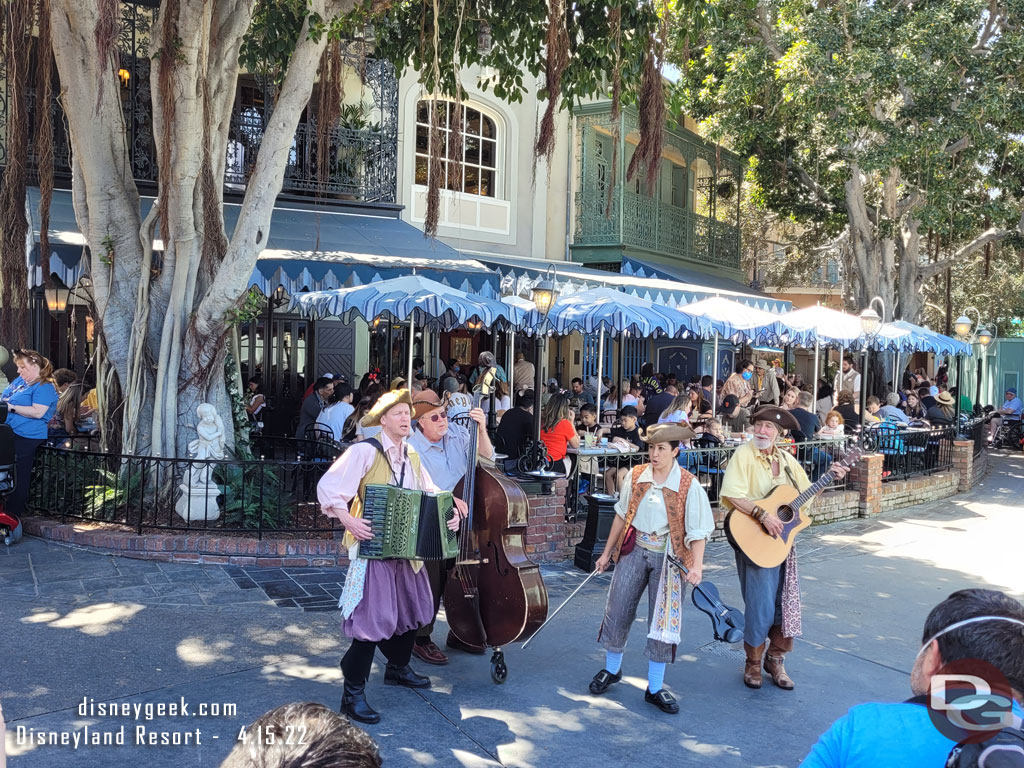 The Bootstrappers performing in New Orleans Square