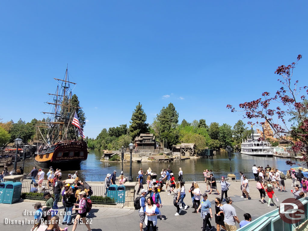 The Sailing Ship Columbia heading up river.