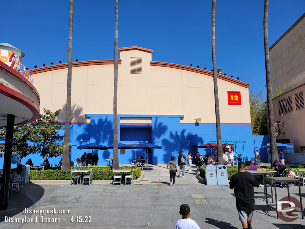 The walls around Stage 12 are done. The Marvel meet and greets are gone and photo walls.  Now its just an expanded eating area plus Chef Goofy.