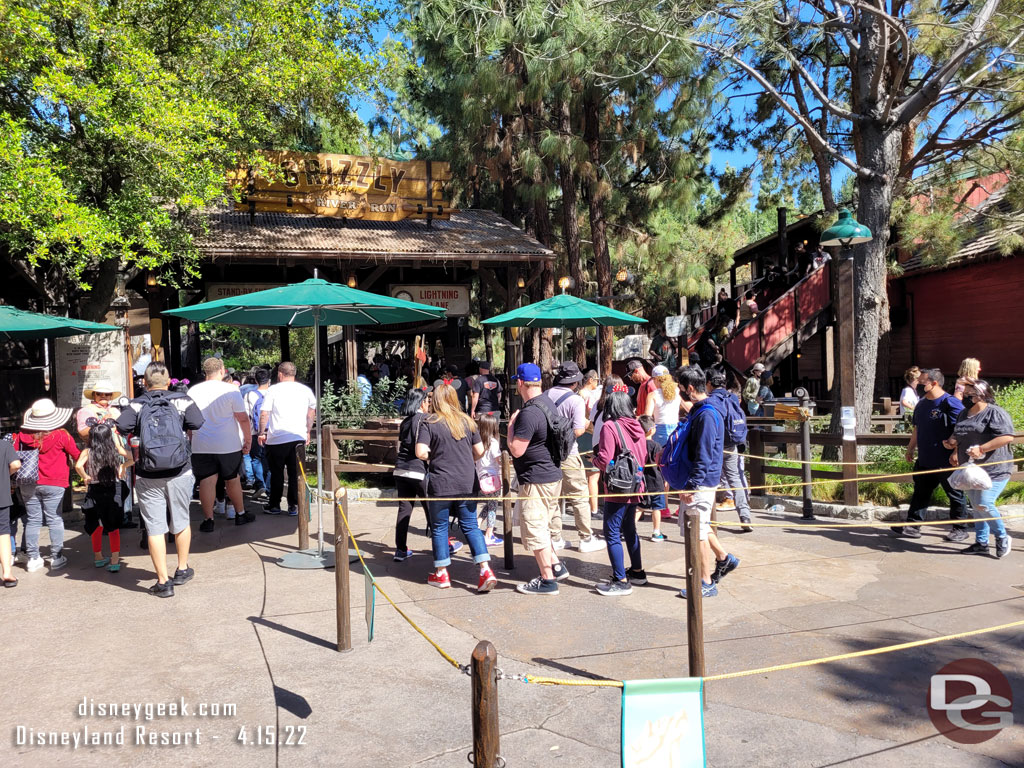 Grizzly River Run lightning lane was a little backed up too.