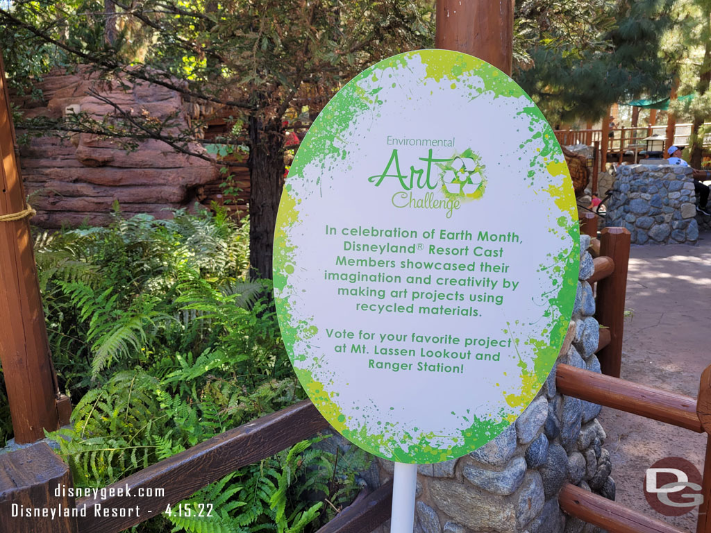 The 2022 Environmental Art challenge entries are in the Redwood Creek Challenge Trail. 