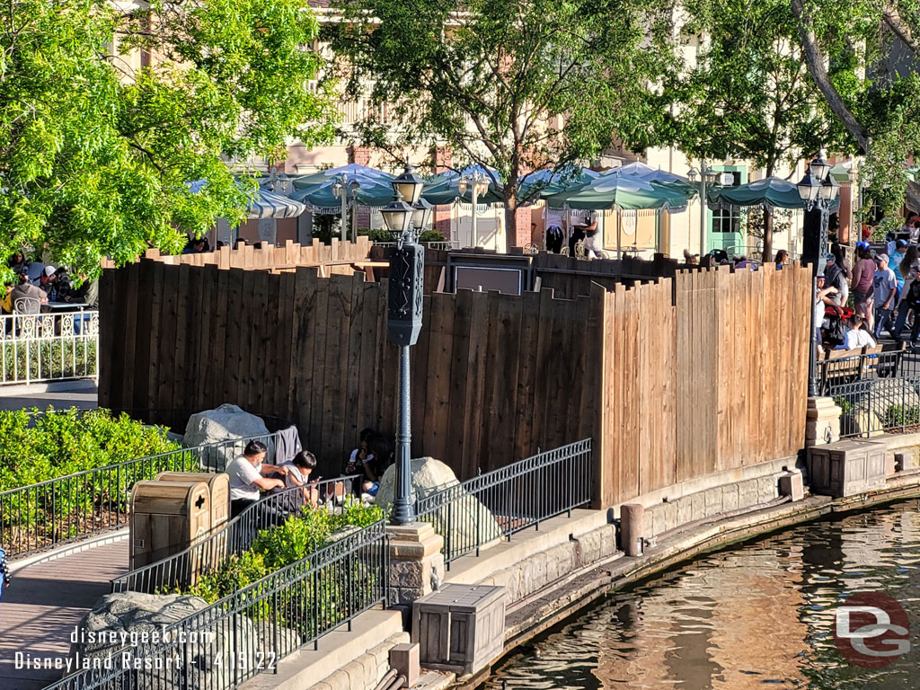 Renovation work on the three Fantasmic towers continues.