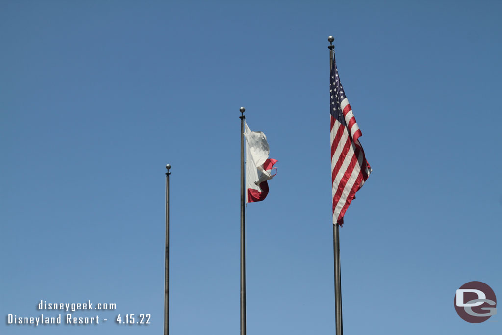 The Disneyland Hotel flag was MIA today.