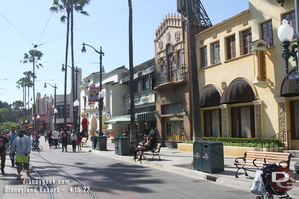 The walls on this portion of Hollywood Blvd are gone 