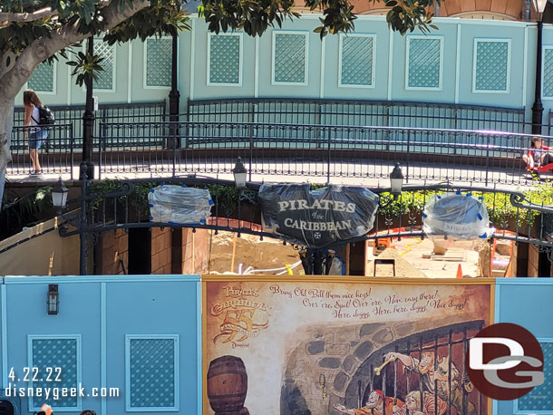 A brief glimpse at the attraction entrance area, looks to still be cleared in the courtyard.