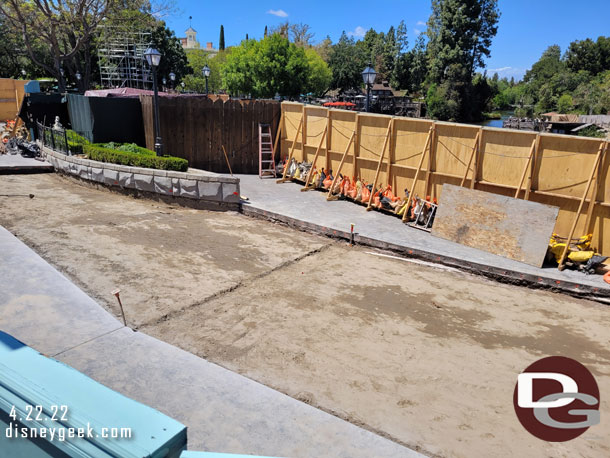 The area is re-graded and looks to be ready for the rebar and new concrete.