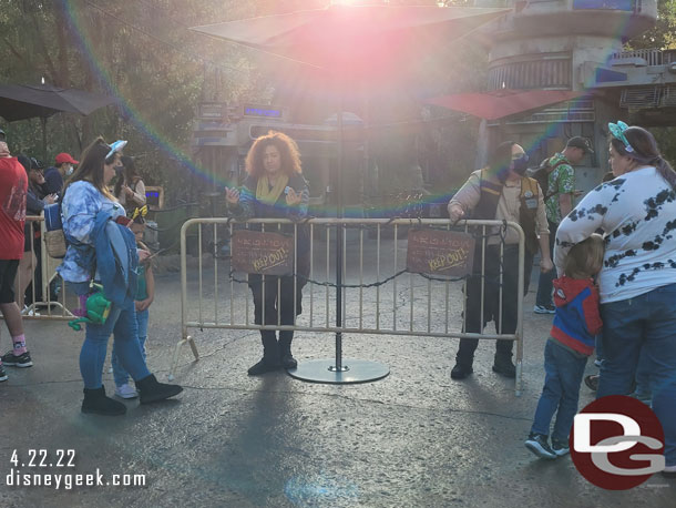 Rise of the Resistance is down and the cast members have barriers up at the entrance.