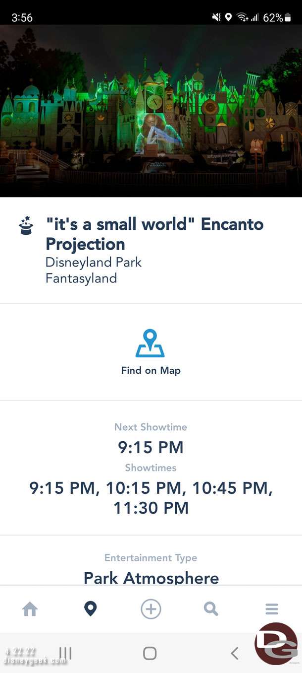 Noticed there are now show times for the  Encanto projections listed in the App.