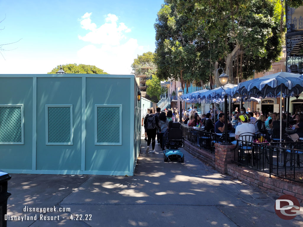 A narrow walkway with the walls in their current location.