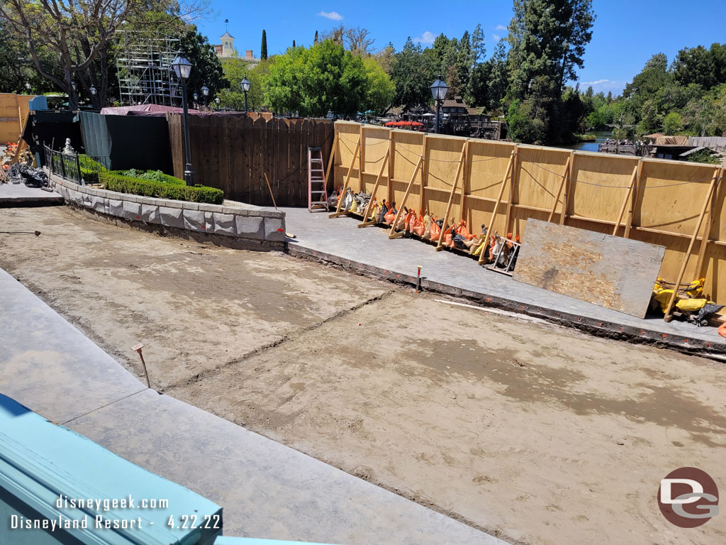 The area is re-graded and looks to be ready for the rebar and new concrete.