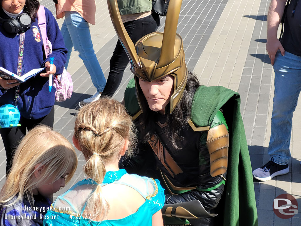 Loki visiting with guests.