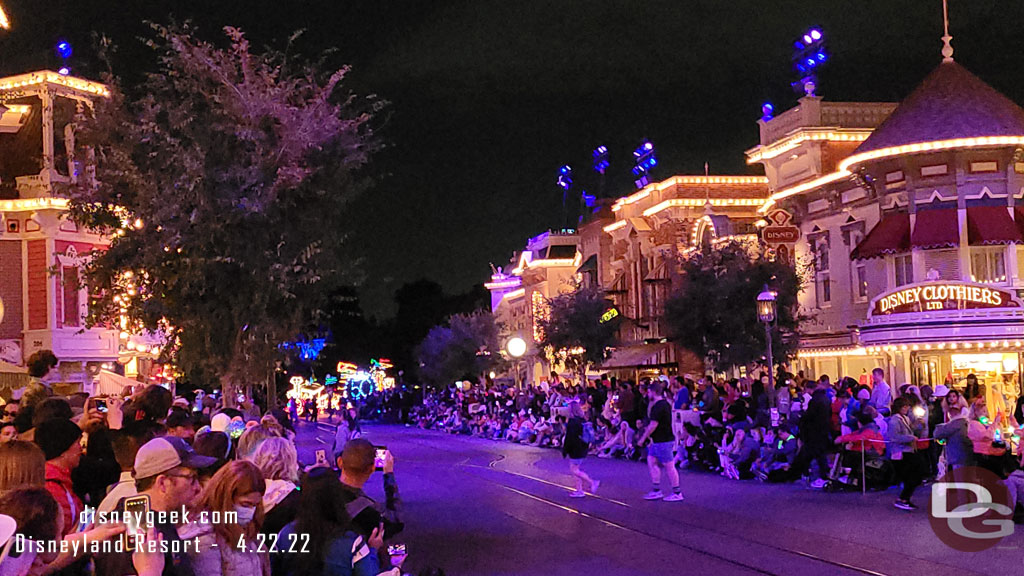 8:43pm - The parade is passing through the hub.