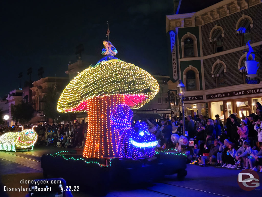 Alice atop her float