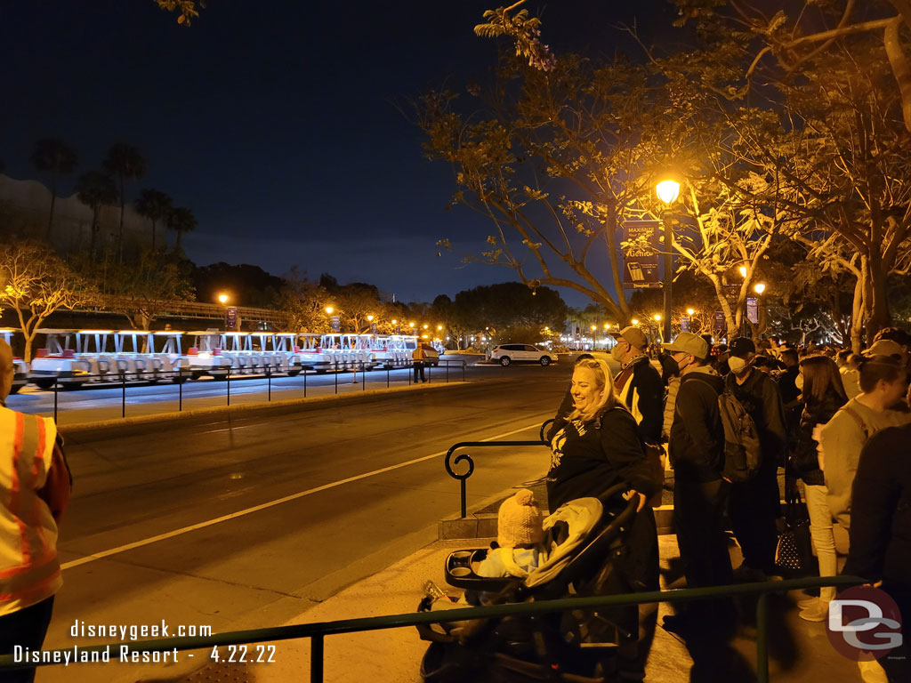 9:54pm - Will board the next tram