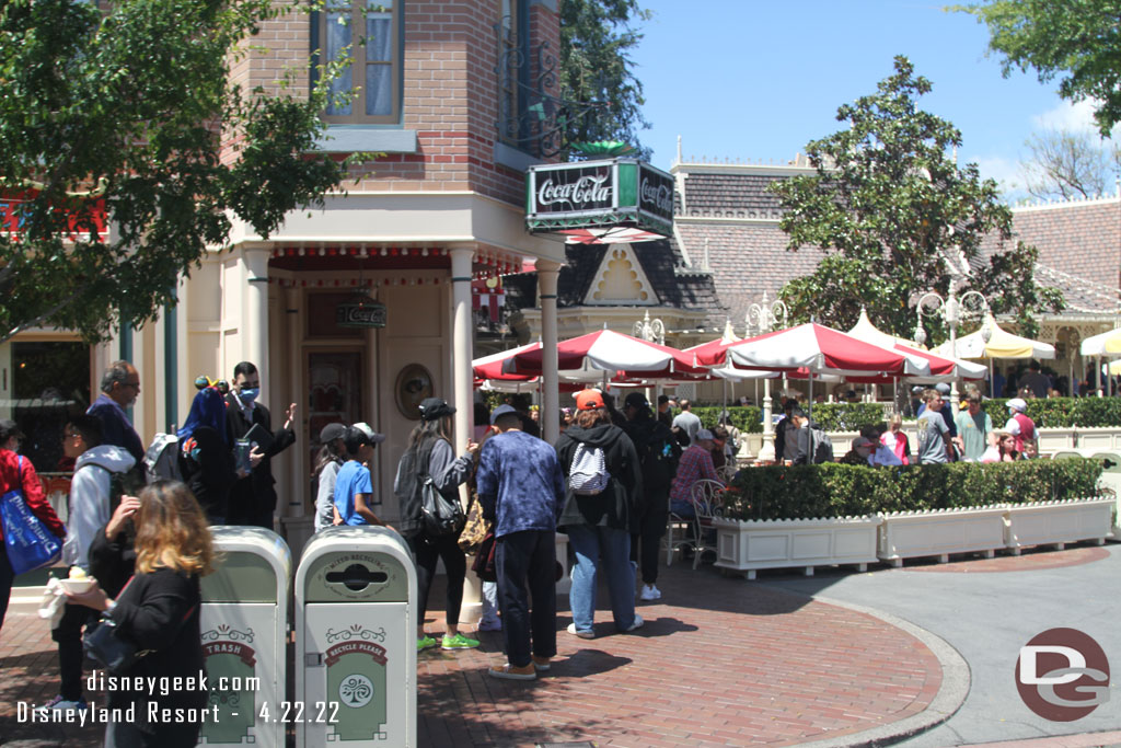 The line for Refreshment Corner stretched back to Candy Palace