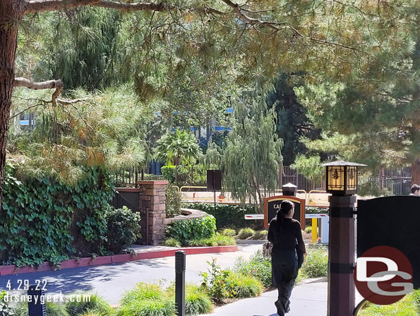 The new guest walkway to reach Disney California Adventure from the Paradise Pier Hotel is under construction.