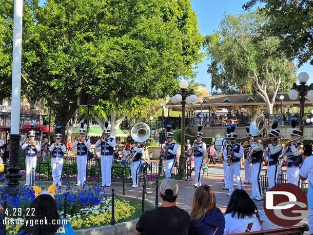 The band circled the flag pole this evening.  The Dapper Dans were not performing today.