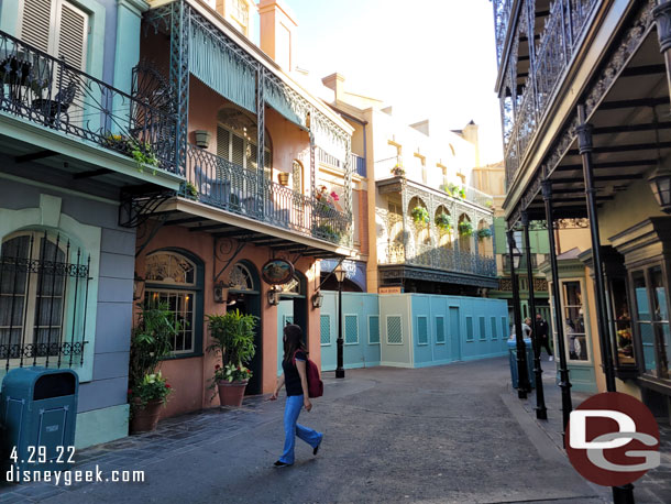 New Orleans Square is really quiet with the Blue Bayou and Pirates closed.