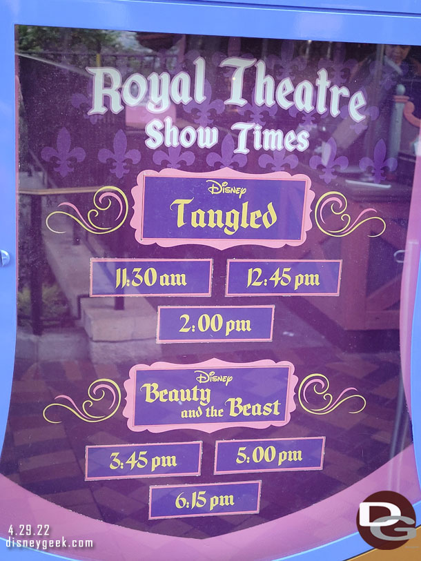 Royal Theatre show times.