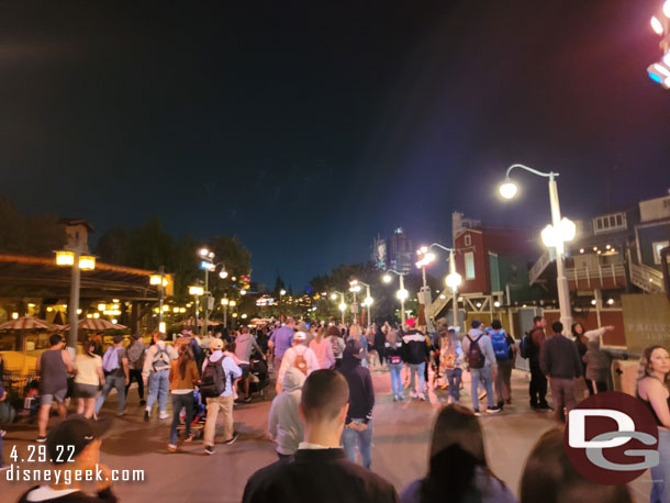 9:26pm - Joining the crowd exiting the park.